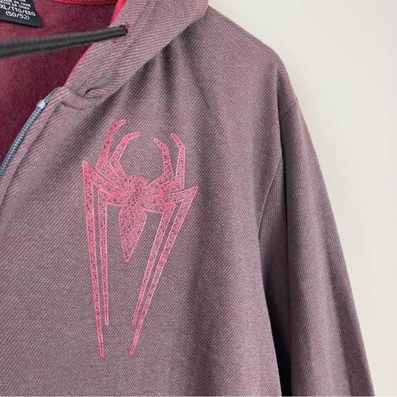 Marvel Grey and Red Hooded Full Zip Squad 62 Spider Man Jacket Coat Size XXL - Picture 6 of 10